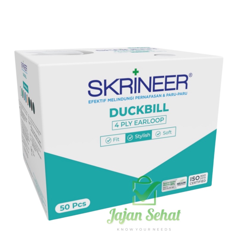 Skrineer Masker Duckbill 4 Ply 1 Box Isi 50 Pcs