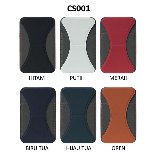 CS001 Phone Holder Hp Magnetic 3 In 1 Sticky Card Holder Sticker Folding Tempat Kartu Handphone S1160