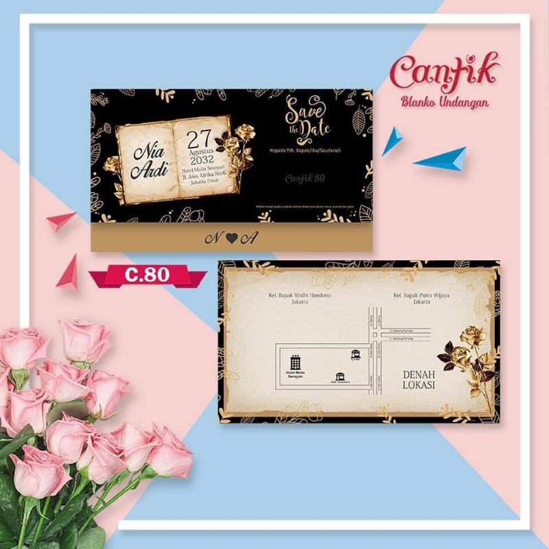 Blangko undangan Cantik 80