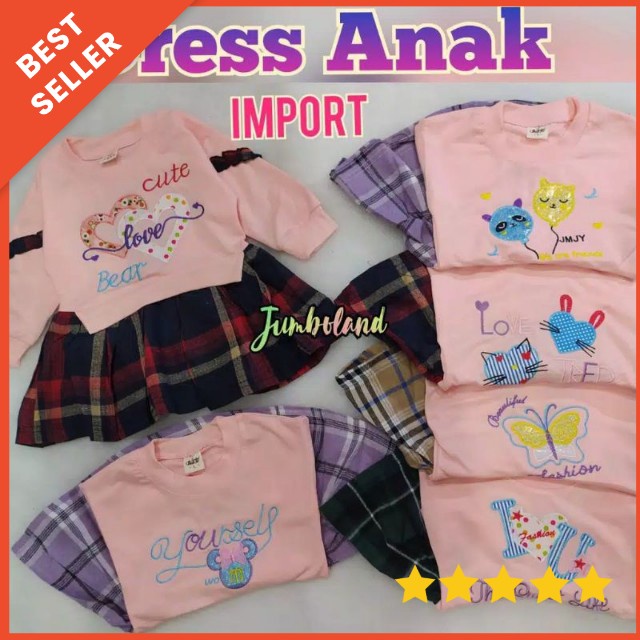 [0-4th] DRESS ANAK IMPORT PREMIUM TERMURAH TERLARIS / DRESS SWEATER ANAK IMPORT LENGAN PANJANG /Dress Anak Perempuan Import/ Gaun Tutu Pesta Lengan Panjang Korea Fashion Style Berkualitas Tinggi