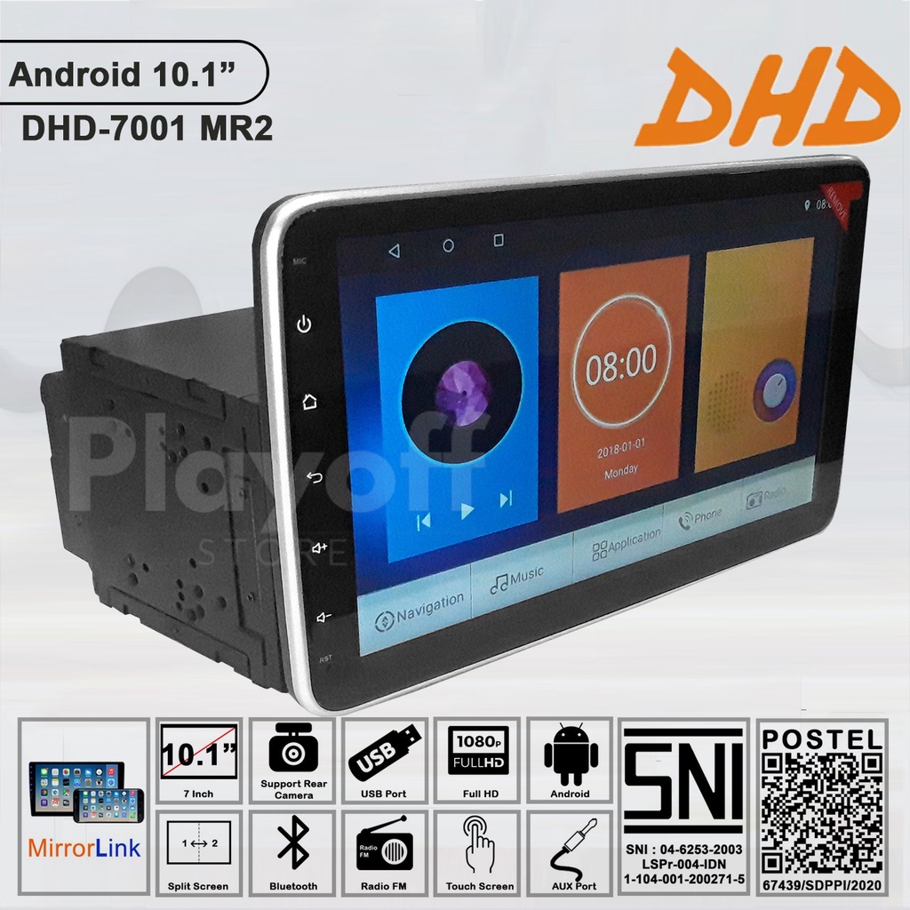 Head Unit Android 10 Inch Manual Rotary 180° Flexible Movement Wifi Bluetooth