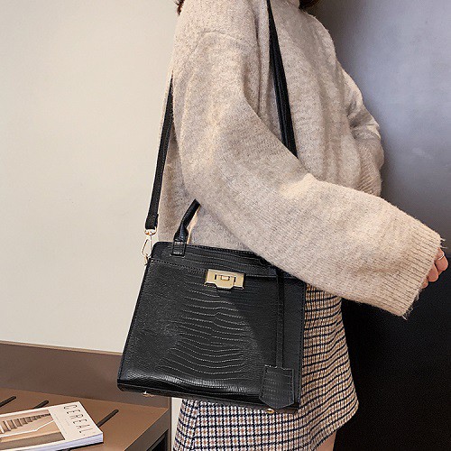 Tas Slempang Import - Tas Fashions - Crocodile Pattern Kelly Bag / DROP3431(PROMO)