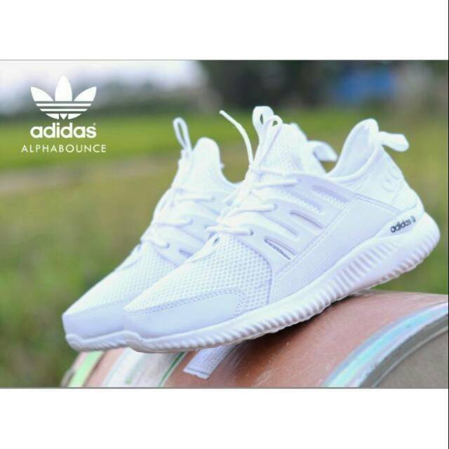 Adidas Alphabounce Murah Unisex Sneaker Pria Wanita Sepatu Olahraga Running Sepatu Pria Putih