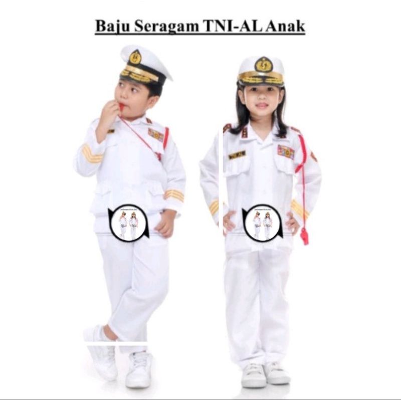 BAJU SERAGAM TNI AL ANAK LAKI - LAKI / PEREMPUAN KOMPLIT / Seragam Anak Karnaval