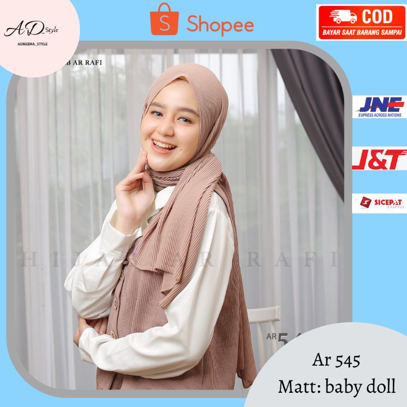 hijab jilbab krudung bergo pashmina full plisket terbaru arrafi ar 545 ORI zoya elzatta rabbani