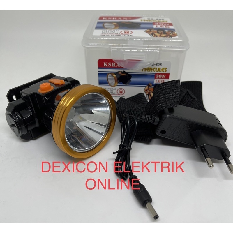 senter kepala 30 Watt/senter led/led headlight/senter kepala led/senter kepala terang/lampu senter led/senter led cahaya putih