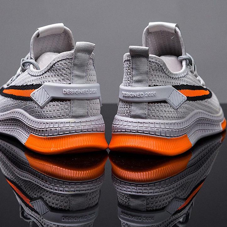 「BIG SALE」 Techdoo Sepatu Olahraga Sneakers Pria Sepatu Casual Running Shoes Sport Fashion Pria Abu 