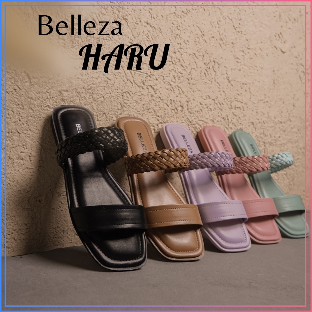 Belleza HARU Sandal Teplek Wanita Tali Kepang Sandal Santai Wanita Kekinian