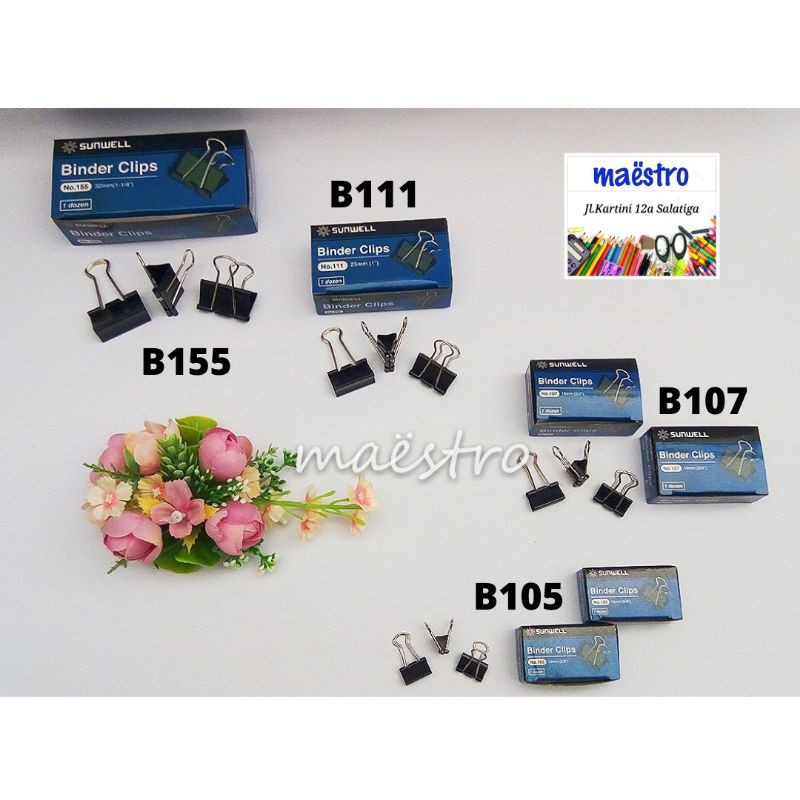 

Binder Clips Sunwell / Binder Clip Murah / Penjepit Kertas /BELI 10 pcs BONUS 2 pcs