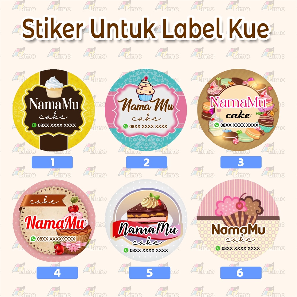 Jual Stiker Kue / Catering / Cake / Stiker Custom / Gratis Desain dan ...