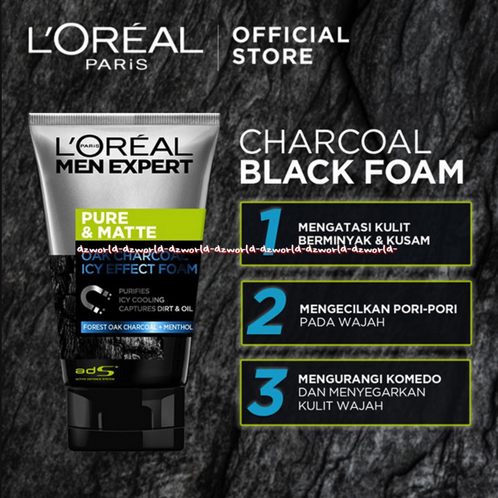 L'oreal Men Expert Pure &amp; Matte Charcoal 100gr Pembersih Muka Pria Cowok Laki Laki Loreal Men's