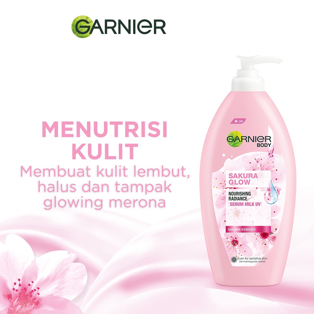 GARNIER SAKURA Glow Whitening Serum Milk UV Body Lotion 400mL