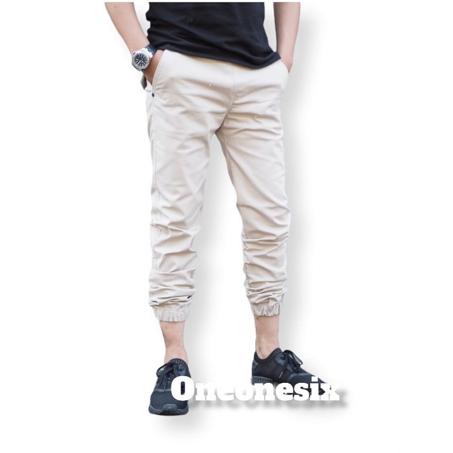 Celana Panjang Jogger Chinos Pria Wanita Premium Joger Chino Polos Bahan Katun Twill Ngaret/melar