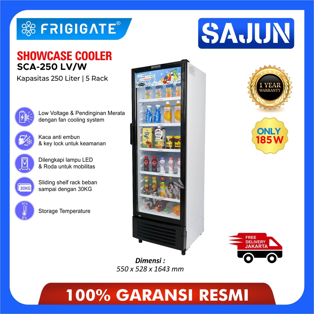 FRIGIGATE SCA-250 LV Showcase Cooler 250 Liter SCA250 LV