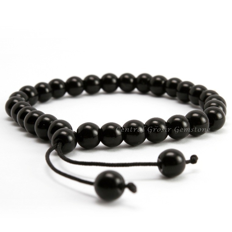 GELANG KEREN PRIA WANITA BATU BATU BLACK ONYX ORIGINAL GARANSI