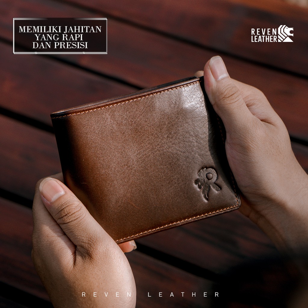 Dompet Lipat Kulit Pria Branded Reven Xavier Leather Wallet Bahan 100% Kulit Sapi Asli Original Premium Cowok Keren Terbaru