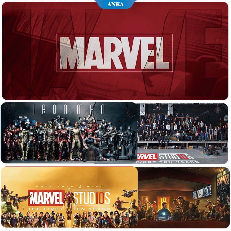 Mouse pad Marvel's The Avengers papan ketik Marvel Comics besar Iron Man