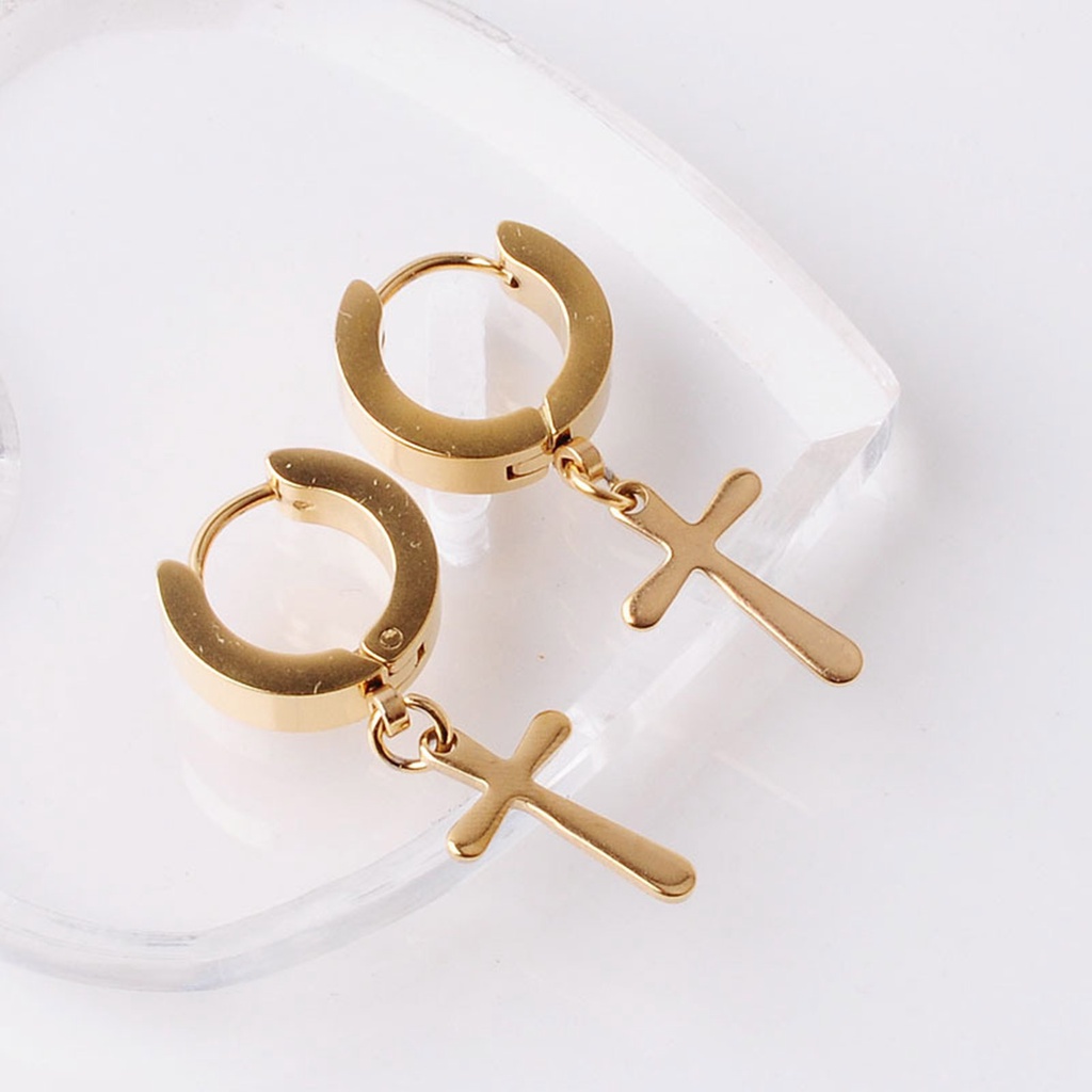 Hu Hu Hu Hu Hu Alat Bantu Pasang Kacamata♡ 1pc Anting Hoop Bahan Stainless Steel Gaya Korea Untuk Unisex