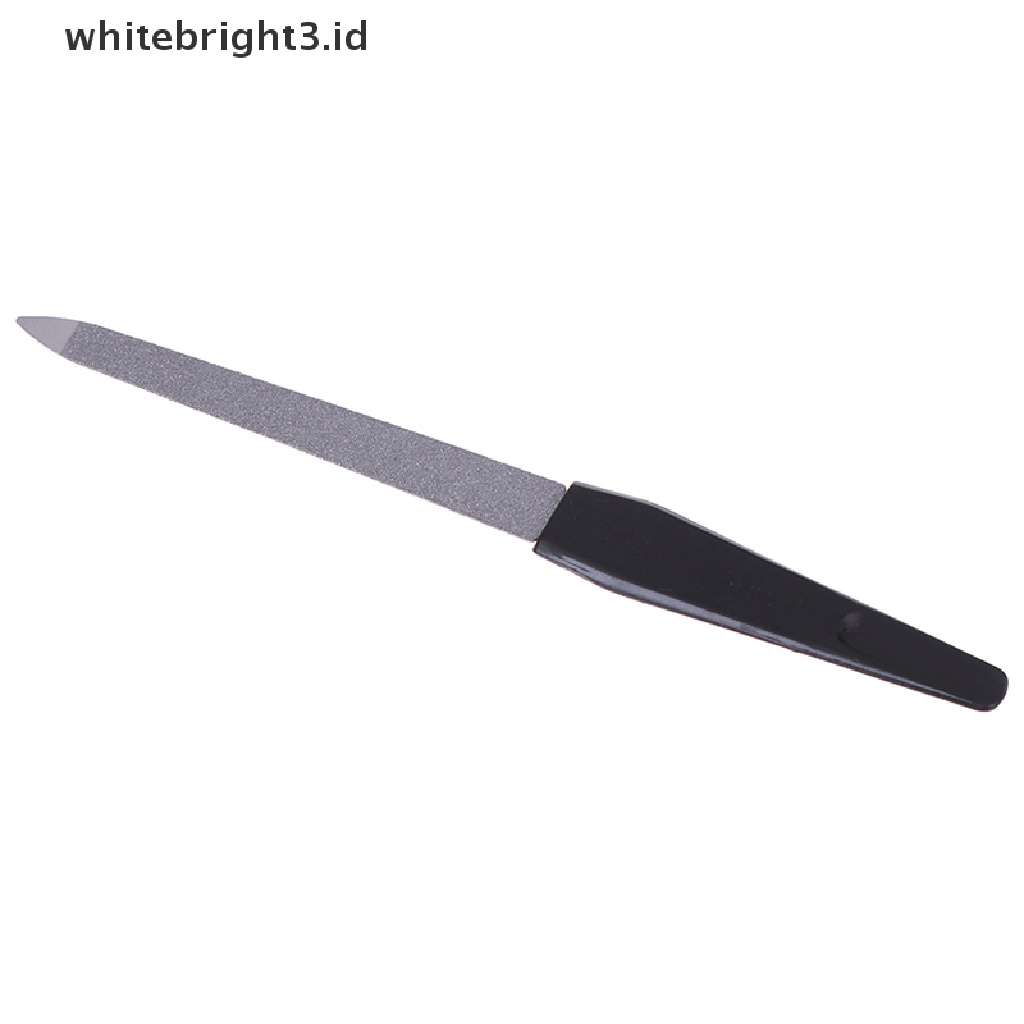 (whitebright3.id) 1pc Kikir Kuku Dua Sisi Bahan Stainless Steel Untuk Manicure / Pedicure