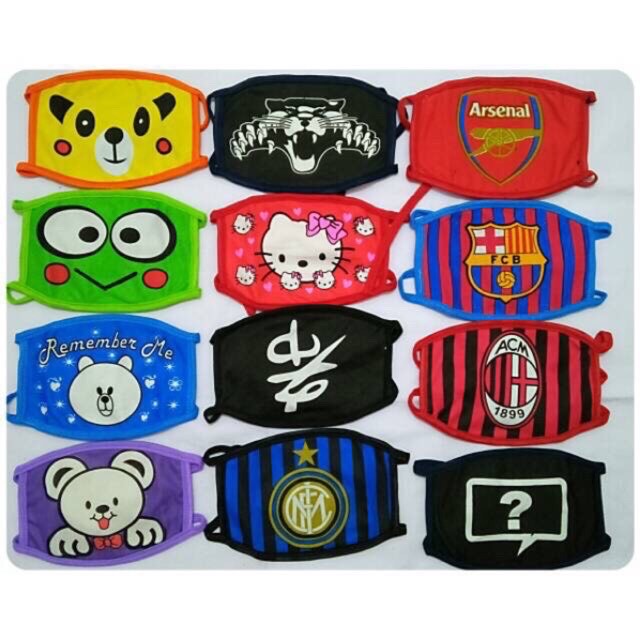MASKER MULTIFUNGSI ANAK ANAK /  REMAJA &amp; DEWASA MOTIF KARAKTER/PENUTUP HIDUNG &amp; MULUT