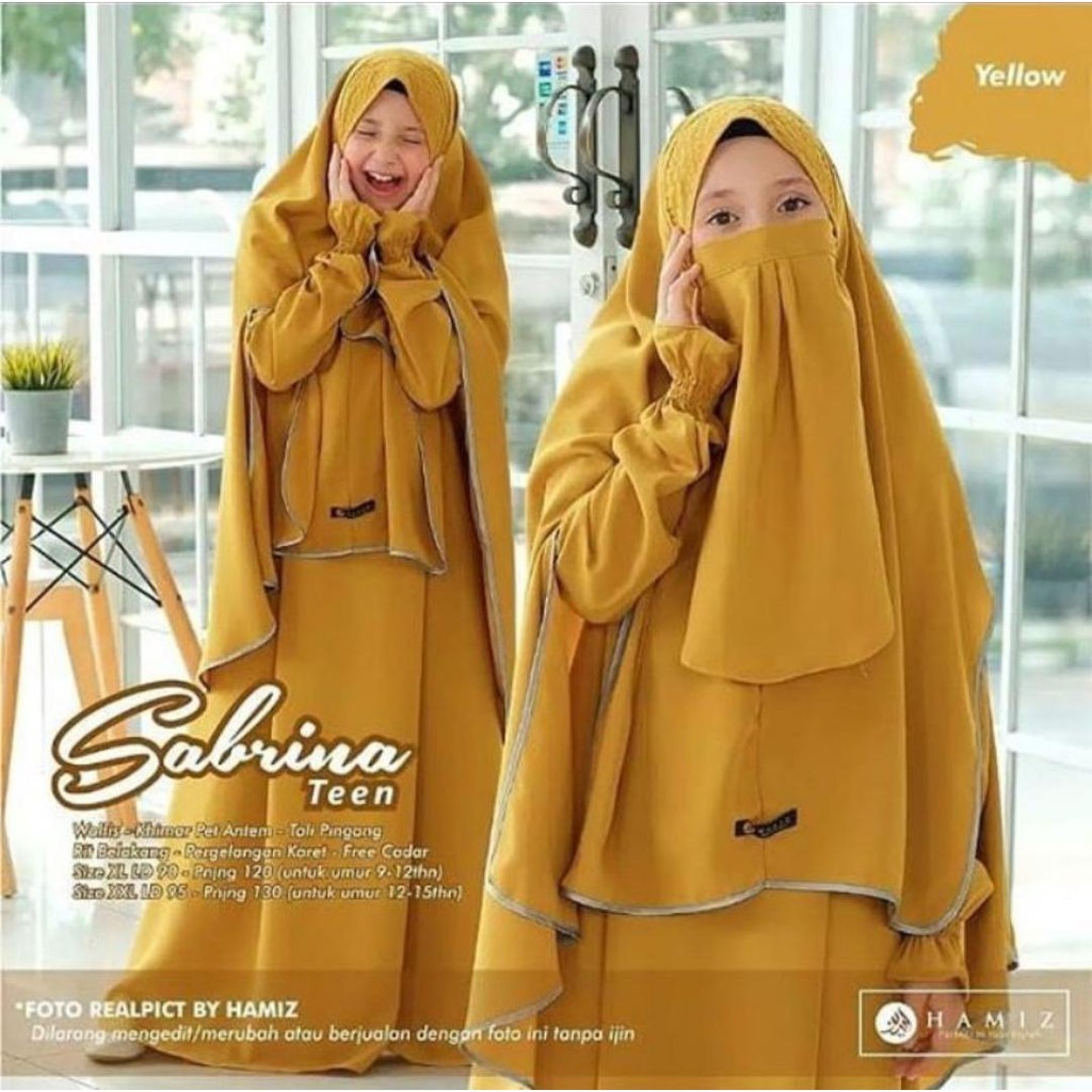 SABRINA TEEN SYARI gamis anak remaja set khimar wolfis cadar niqab