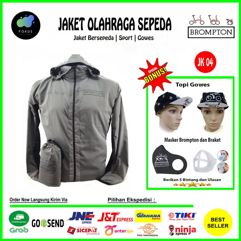 Brompton Jacket - Jaket Sepeda Lipat Brompton - Jaket Sepeda Abu