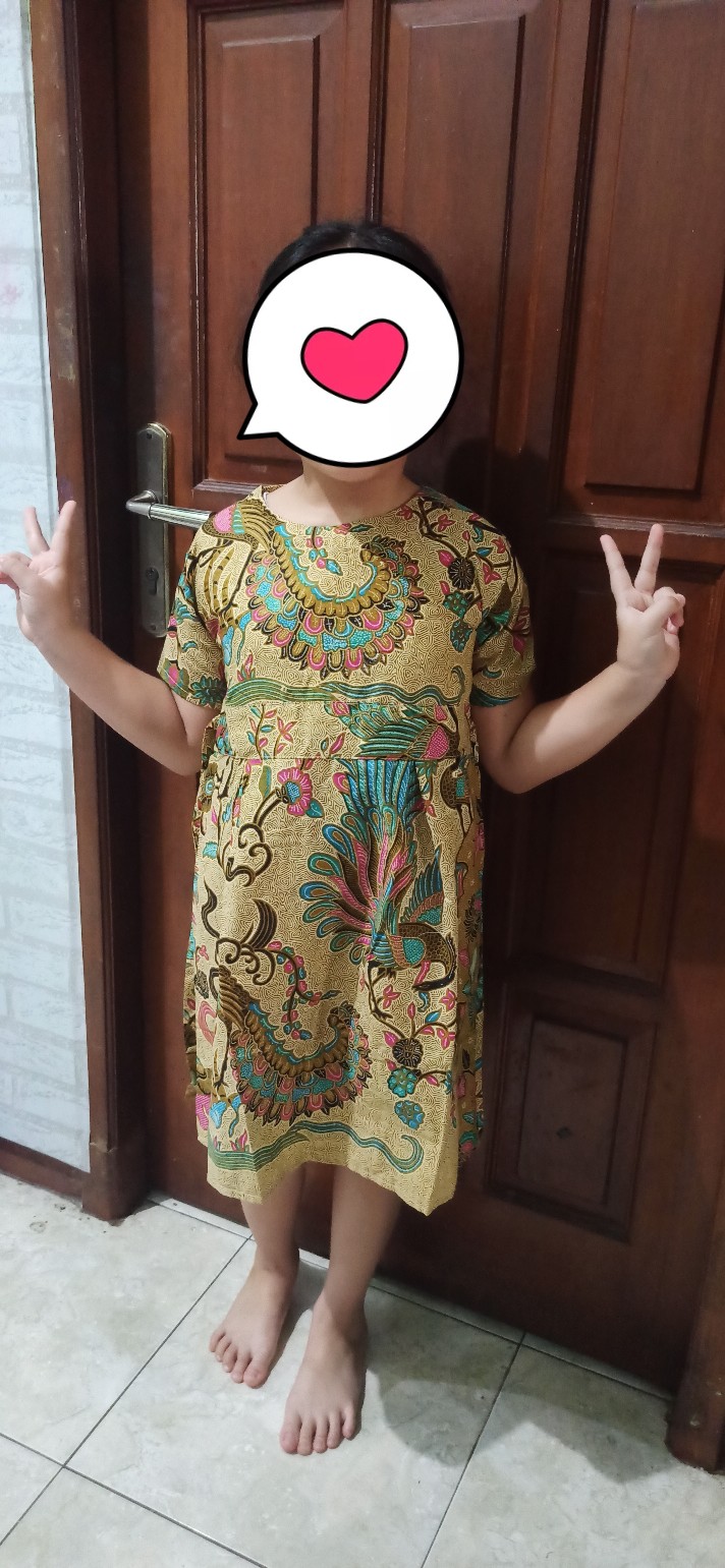 Dress Batik Anak Perempuan Umur 2-10 Tahun - Motif Batik Bervariasi - Batik Anak Harga Ecer