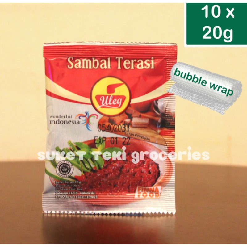 Finna Sambal Uleg Terasi Sachet Pack Renceng 10 x 20gr