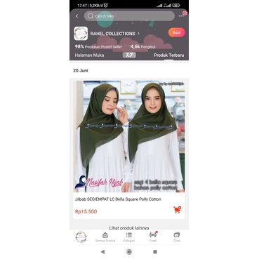 Jilbab Segiempat LC Bella Sequare Polycotton