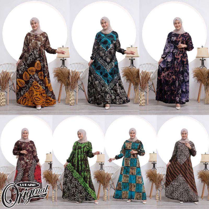 Gamis Rayon Twill Premium Candi Mekar Ori Cap Malaman Syari Jumbo