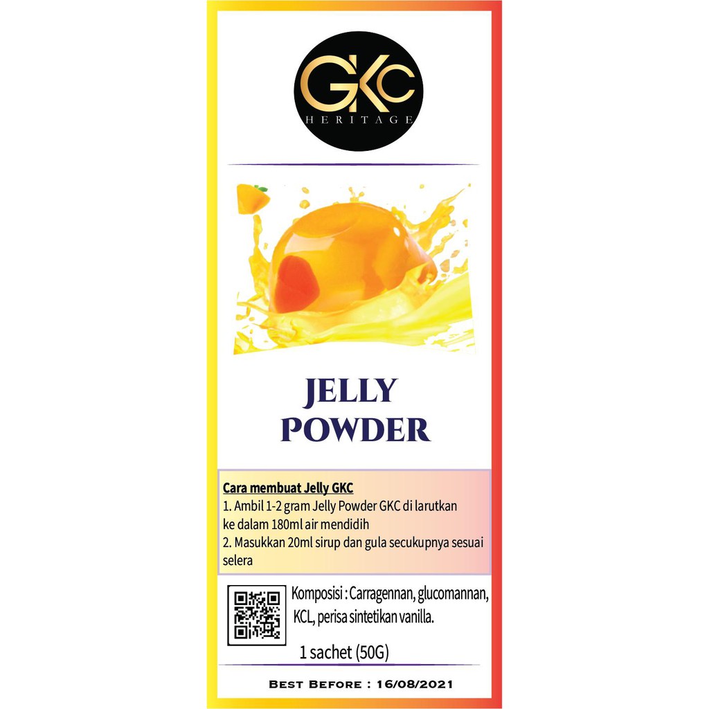 Jelly Powder / Bubuk Jeli GKC Heritage Bukan Nutrijel , Agar Agar , Konyaku