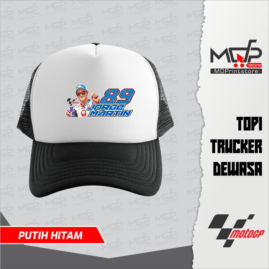 TOPI JORGE MARTIN 89 MOTOGP MANDALIKA TOPI TRUCKER MDPRINTSTORE