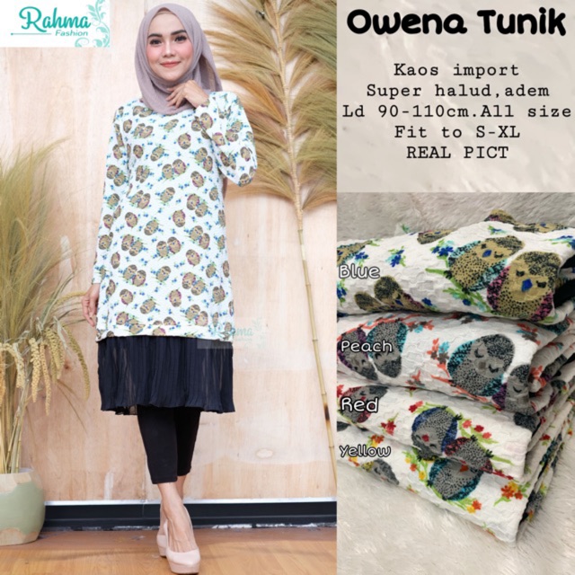 Owena tunik kaos import REAL PICT