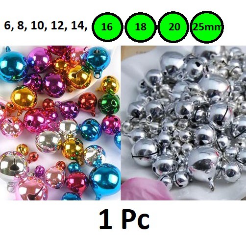 Bell Lonceng Kelitingan Warna Warni &amp; Silver&amp;Emas Uk 16-25mm Harga/pc