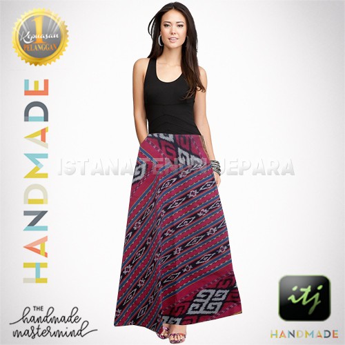 Rok Batik Wanita / Maxi Skirt / Rok Tenun Troso Motif Toraja