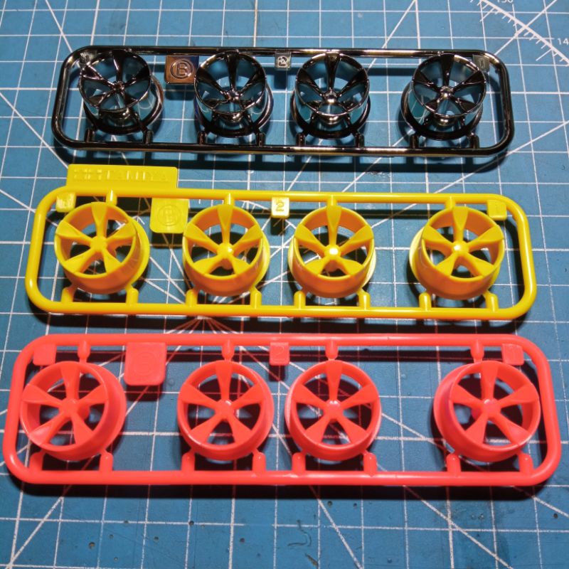 tamiya velg 5 spoke medium / velg tamiya medium / wheel mini 4wd / 5 spoke tamiya / vleg tamiya medi