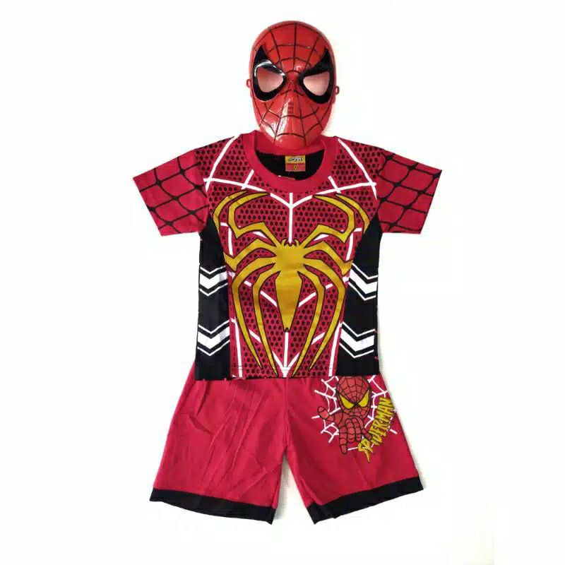 GROSIR SETELAN ANAK SUPERHERO / COSTUM KIDS MARVEL free topeng