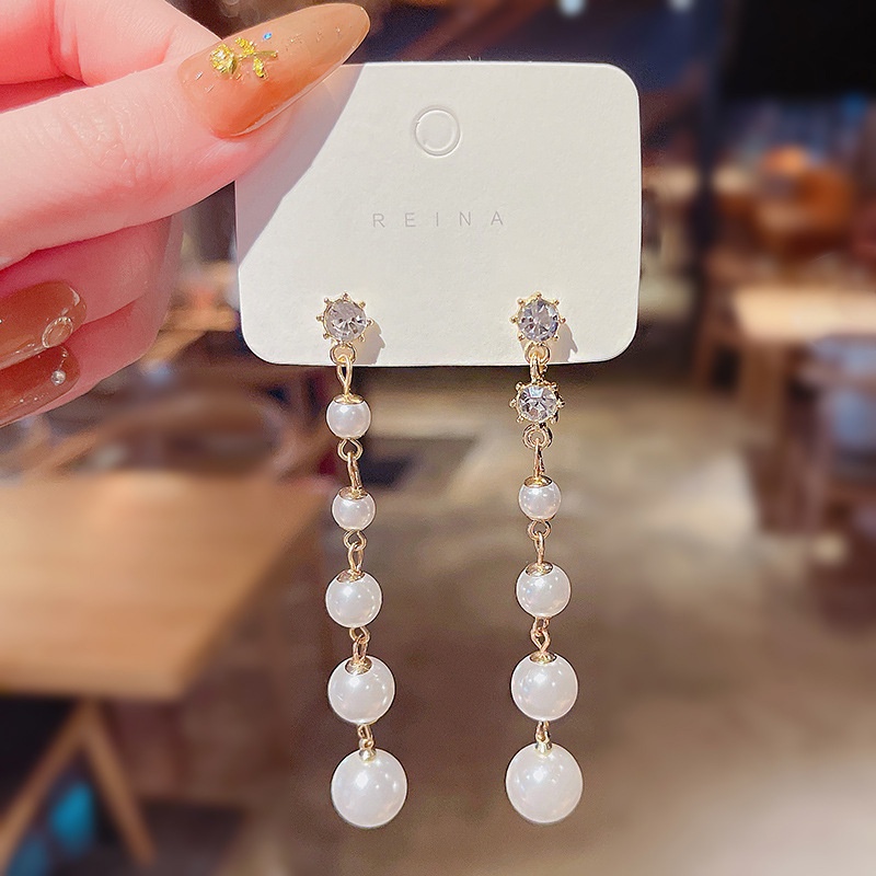 Anting Rumbai Aksen Berlian Untuk Wanita