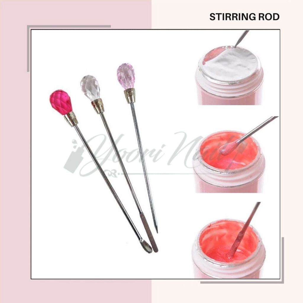 Stirring rod set 3pcs stiring rods nail art gel polish alat pengaduk nail gel kutek painting