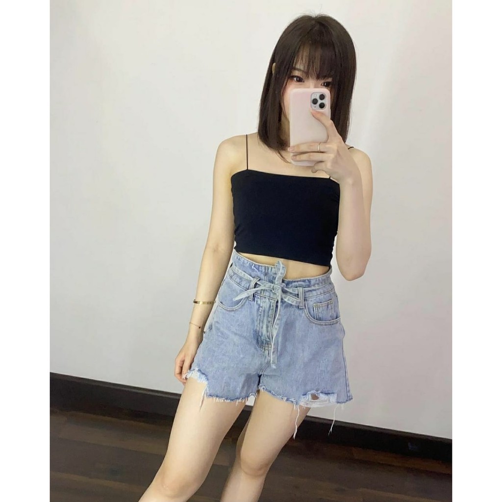 Tanktop Tube Crop Top / Tank top Ginza Basic Wanita Square Spaghetti Crop top-1