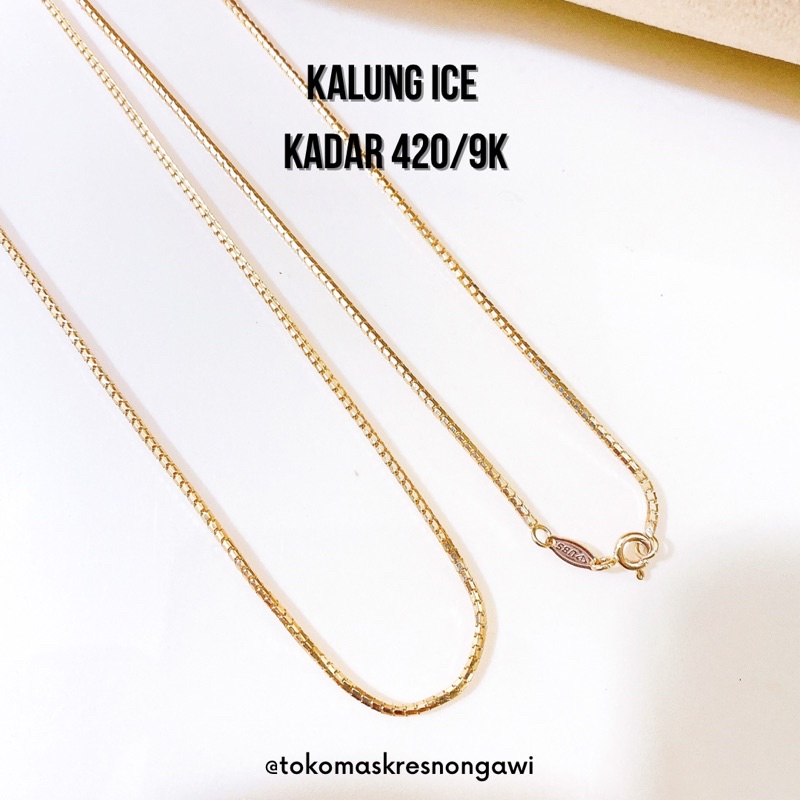 kalung emas ice kadar 420/9k emas asli