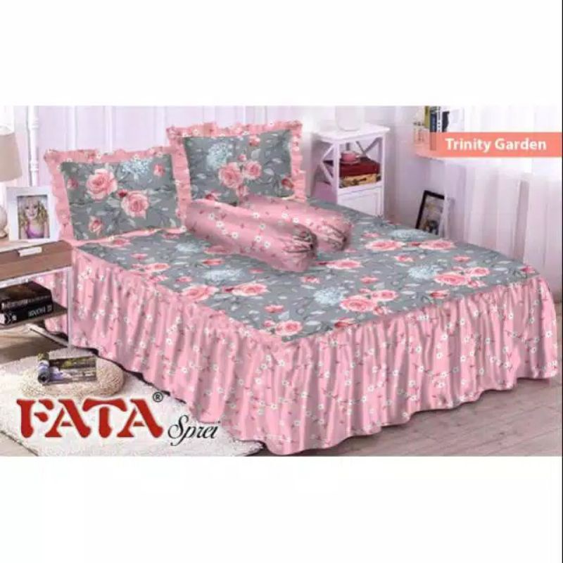 Sprei Rumbai FATA ® - Sprei Set Rumbai Motif Trinity Garden 180X200 KING & 160X200 QUEEN (