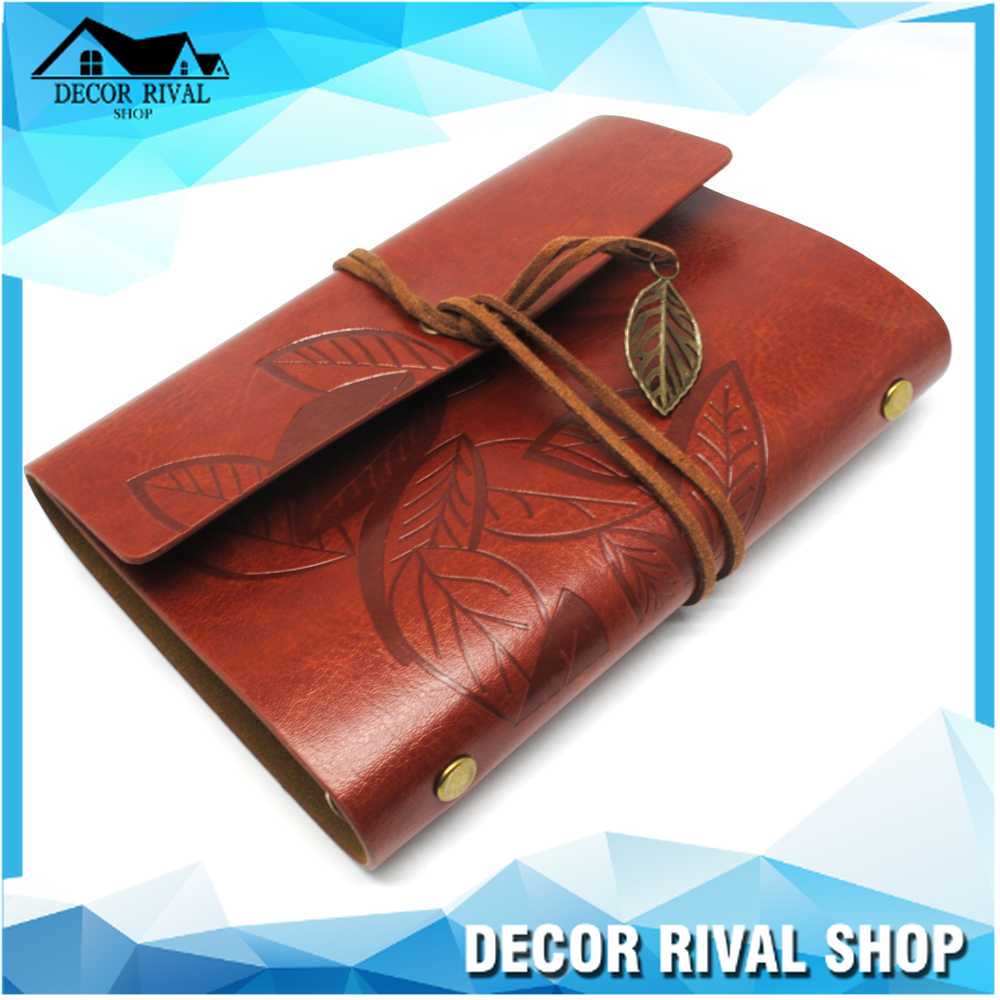 

Buku Catatan Binder Kulit Retro Leaf Kertas A5