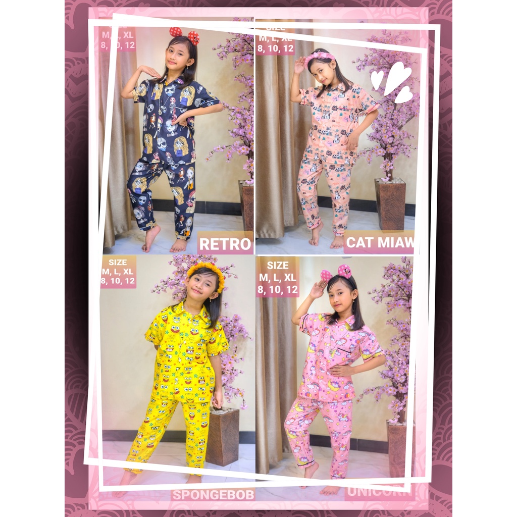 PIYAMA ANAK USIA  5-12 TAHUN / PIYAMA ANAK JUNIOR / BAJU TIDUR ANAK