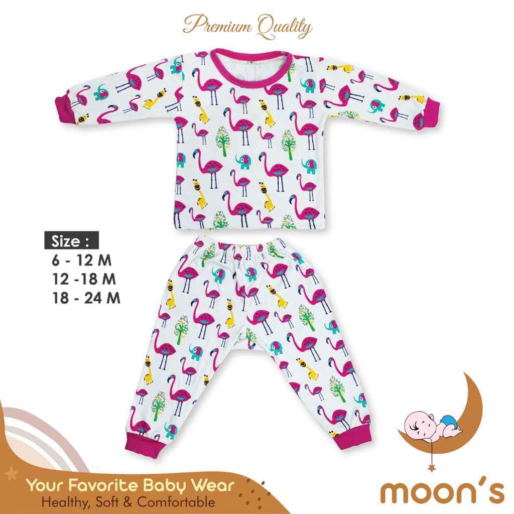 Size 2-9 Tahun PIYAMA PANJANG MOONS STELAN PIYAMA BAYI BAJU TIDUR ANAK BAJU TIDUR MURAH PAJAMA VELVE 1 2 3 4 5 6 7 8 9 10