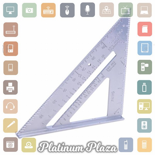 Taffware Penggaris Siku Mistar Triangle Ruler Aluminium - VK18 - Gray`2GTKOE-