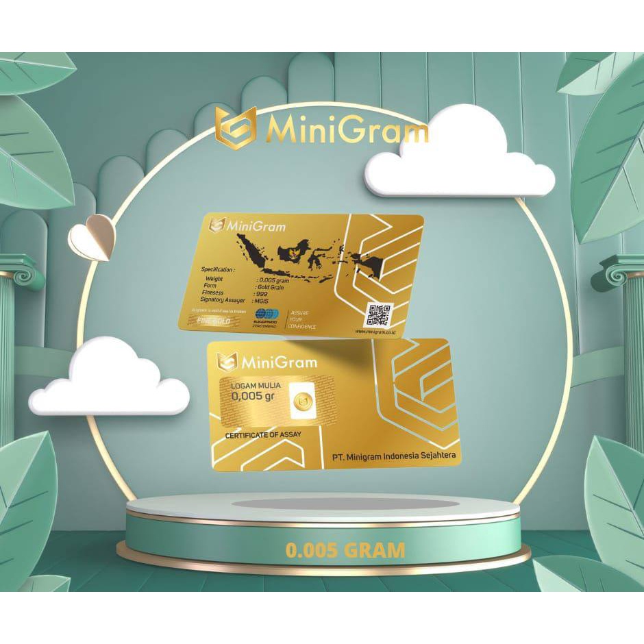 TAO Distributor Agen Resmi MINIGRAM Logam Mulia Emas Murni 24k Sertifikat Resmi 0.005 gram