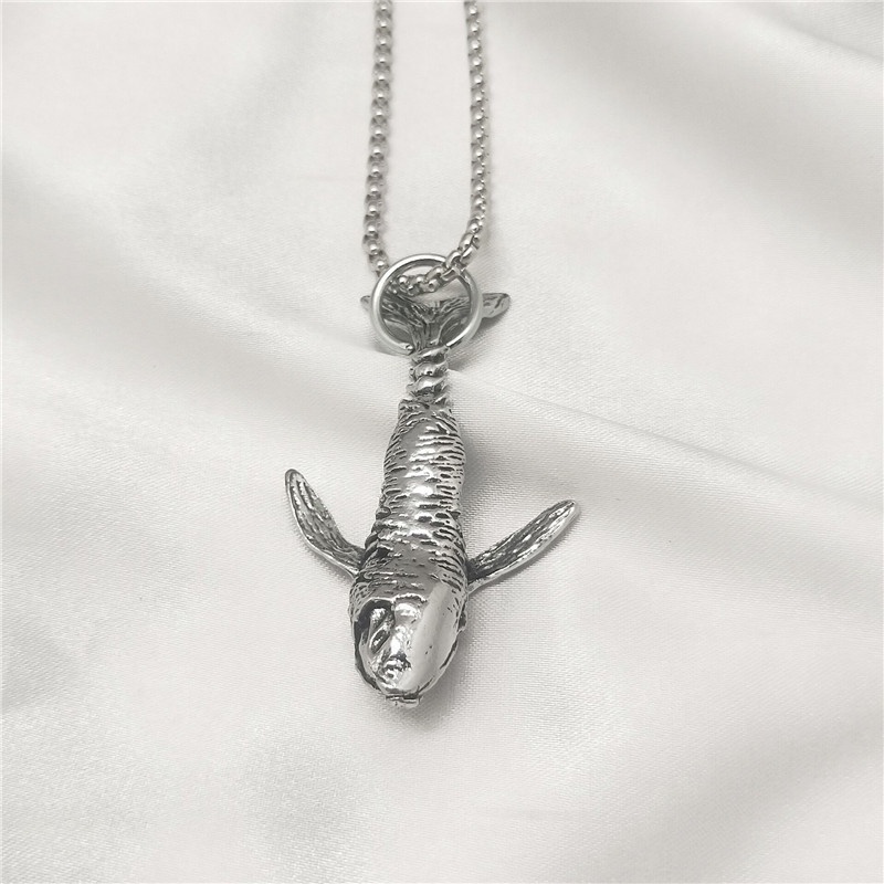 Merek Fashion street hip-hop hiphop Paus kalung pria kepribadian dolphin liontin hip hop serbaguna p