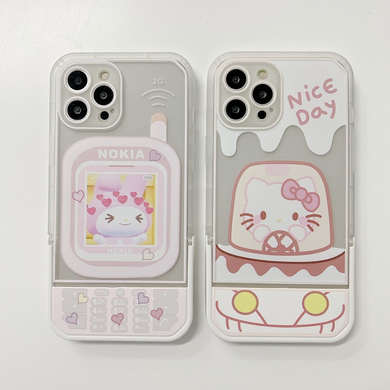 Casing iPhone 11 12 13 Pro MAX X XR XS MAX 7 8 Plus Motif Hello kitty Melody