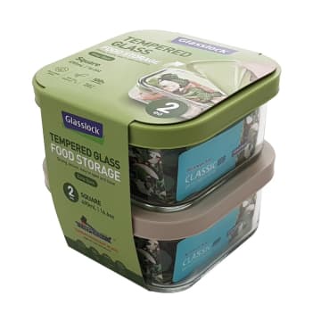INFORMA Glasslock Set 2 Pcs Wadah Makanan Easy Open 490 Ml
